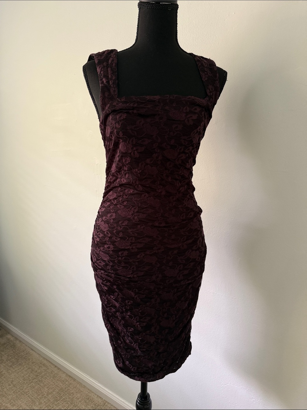 Free People Plum Textured Midi Sheath Dress
